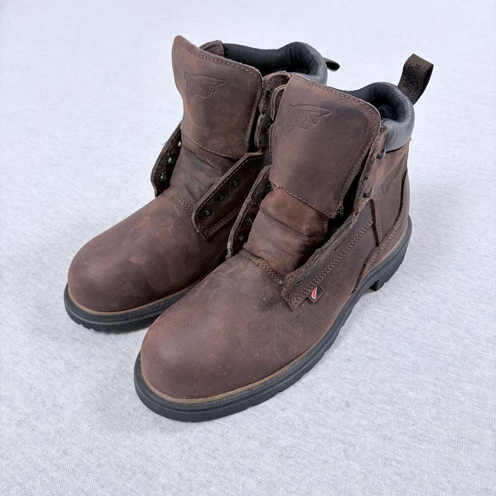 Red Wing Men's Brown Waterproof Leather Work Boots Model 415 Size 9.5 D